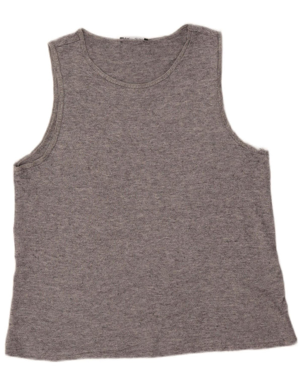 Zara Mujer Chaleco Top Reino Unido 40 Grande Gris Fair Isle