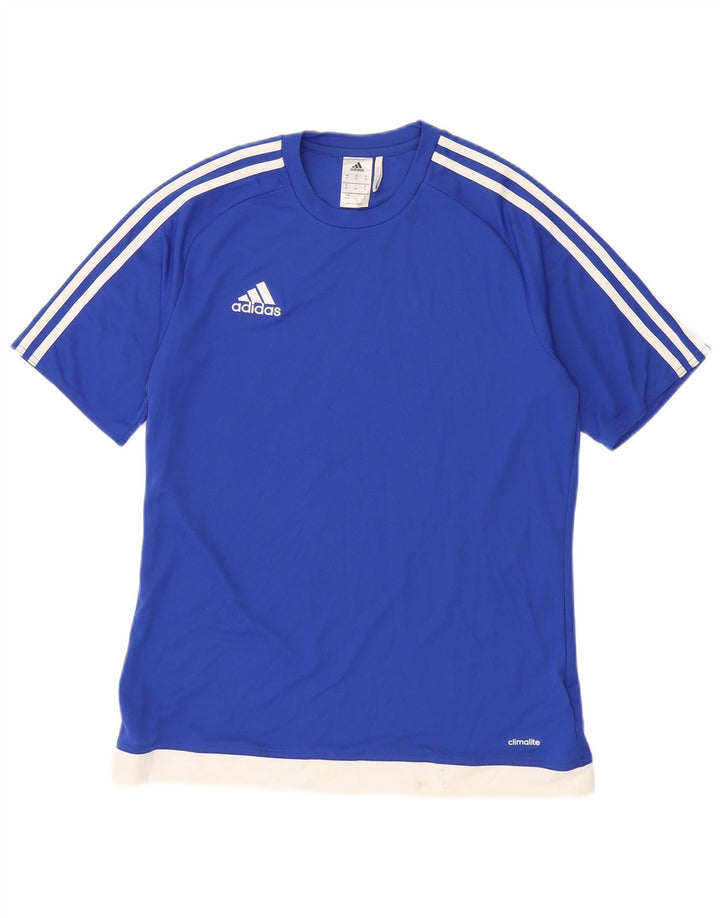 ADIDAS Camiseta Climalite para hombre Top Azul medio Colorblock Poliéster