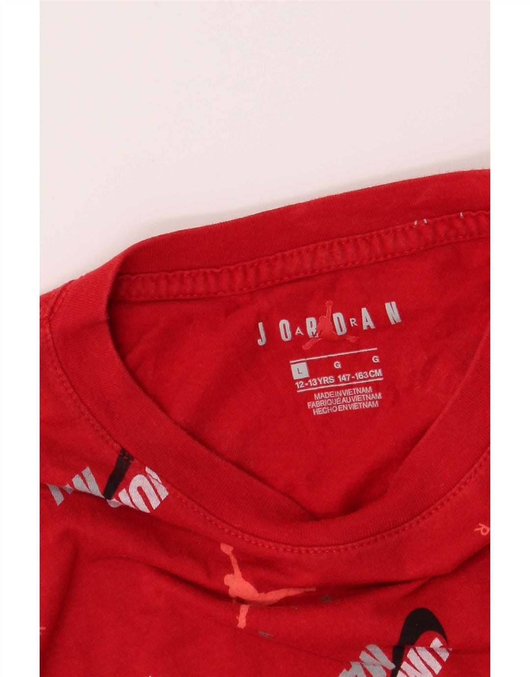 Jordan Camiseta gráfica regular para niños 12-13 años Grande Rojo