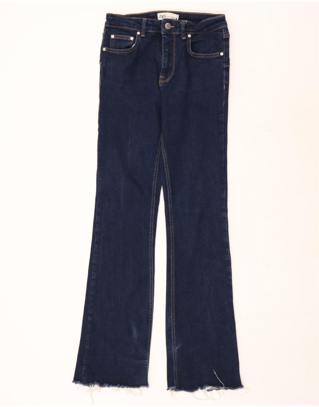 Zara Jeans Acampanados Para Mujer EU 38 Small W28 L33 Algodón Azul