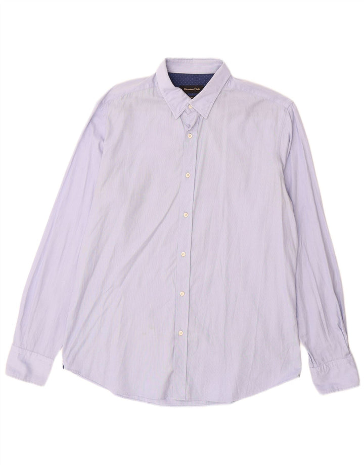 Camisa Massimo Dutti Hombre Large Azul Algodón