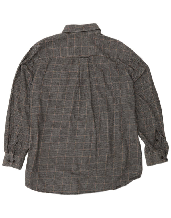 Camisa De Franela Orvis Hombre Algodón Pata De Gallo Verde Grande