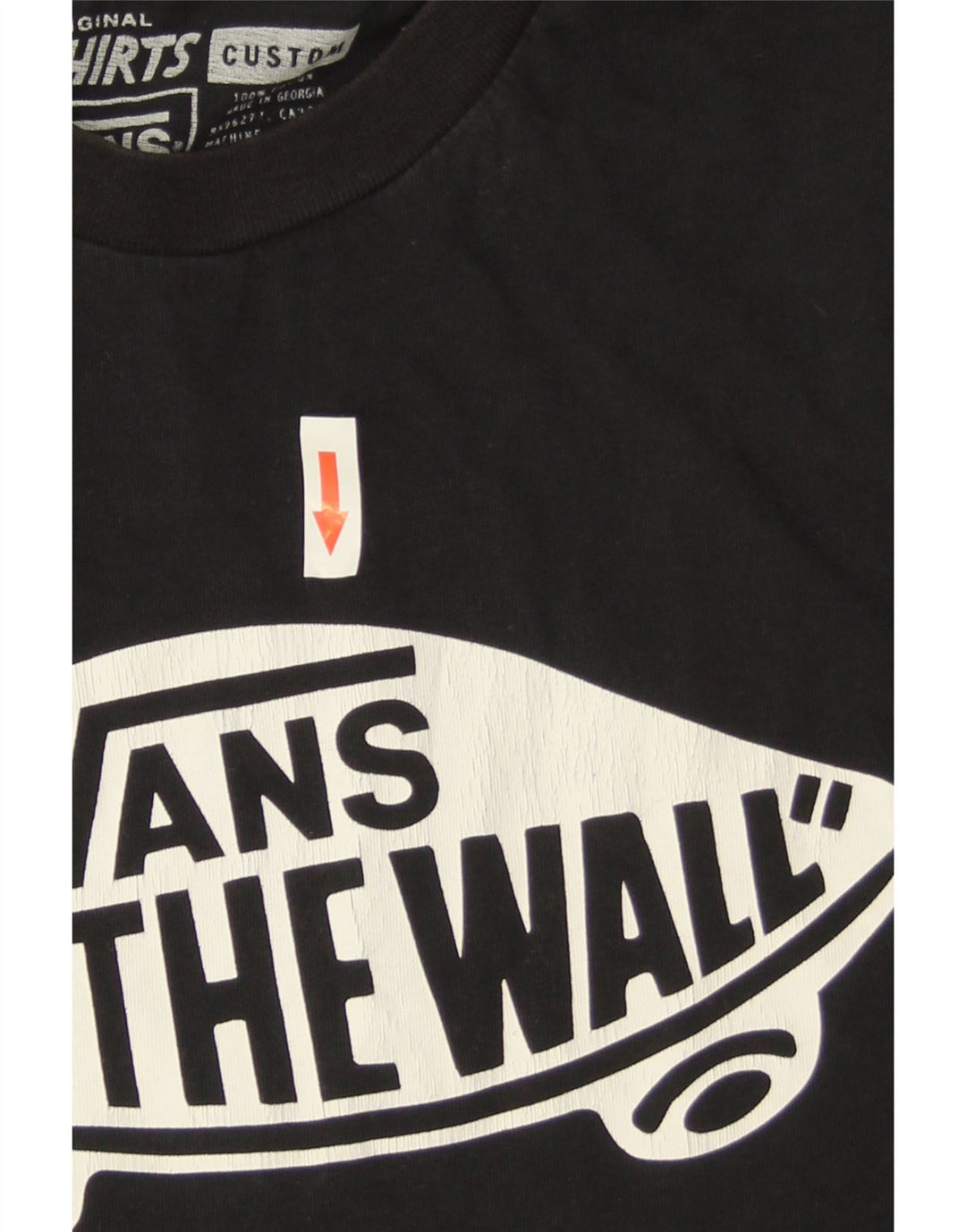Vans Camiseta con gráfico de ajuste personalizado para hombre Top mediano de algodón negro
