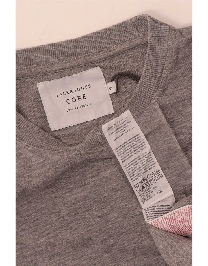 Jack & Jones Hombre Sudadera Gráfica Jumper Small Gris Algodón