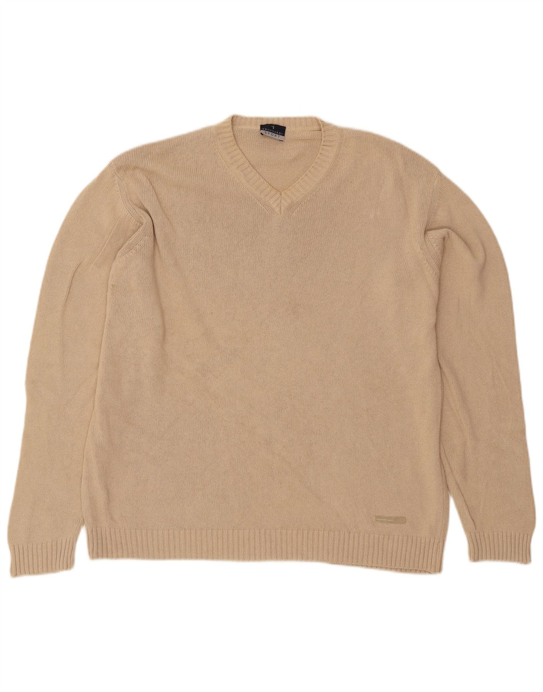 Trussardi Jersey Con Cuello De Pico Para Hombre Large Beige Algodón