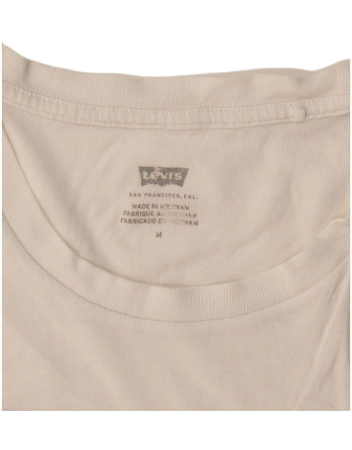 Levi's - Camiseta gráfica para mujer, talla 40, talla mediana, color blanco