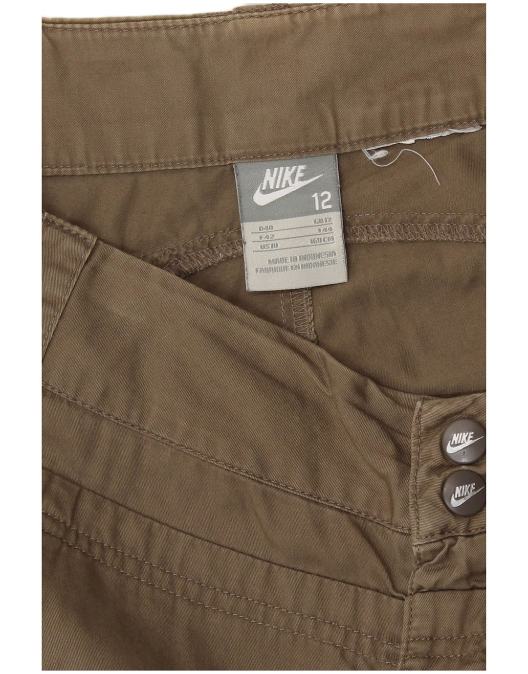Nike Bermudas para mujer UK 12 Medium W30 L12 Caqui