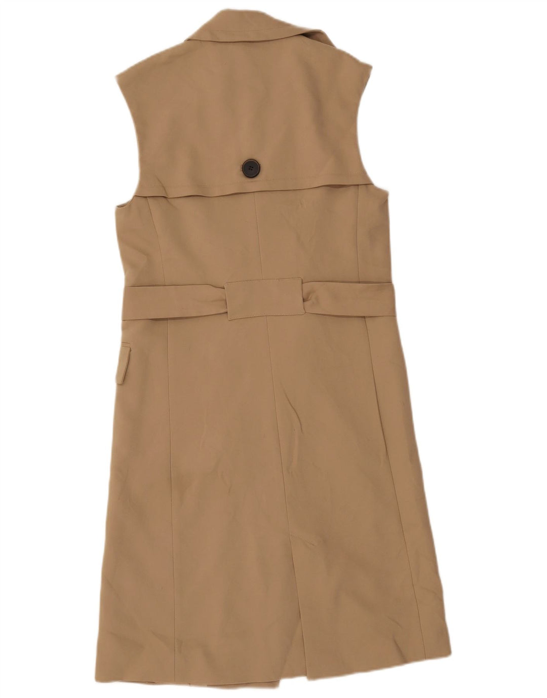 ZARA Mujer Abrigo Cruzado Sin Mangas UK 6 XS Beige