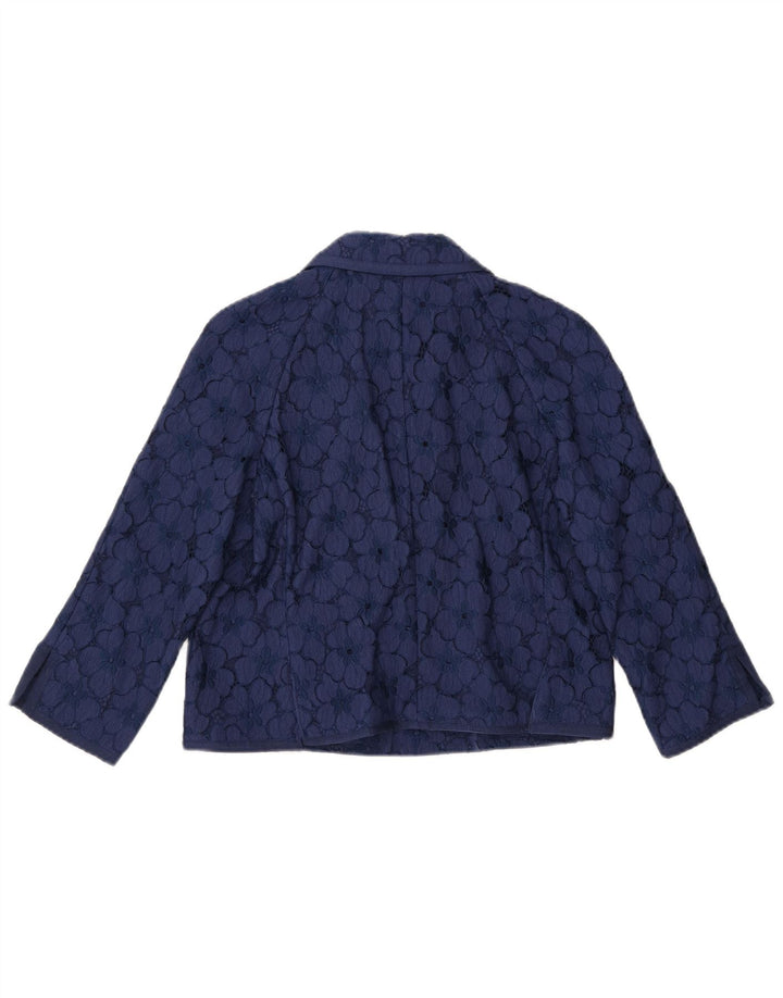 LUISA SPAGNOLI Chaqueta corta de manga 3/4 para mujer IT 44 Azul marino mediano