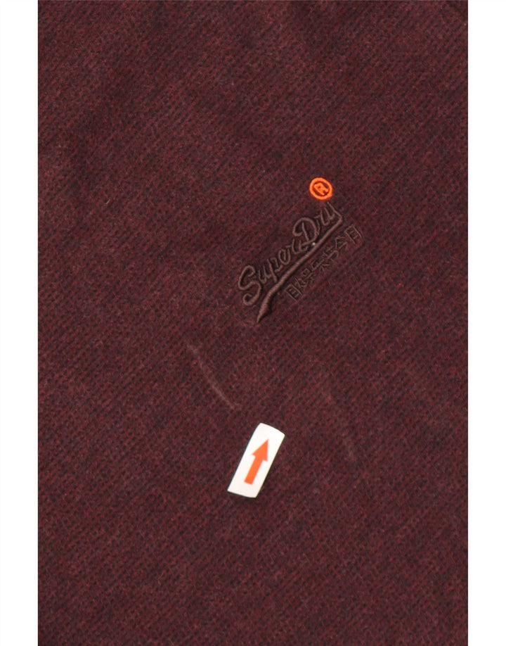 SUPERDRY Hombre Top Manga Larga Grande Borgoña