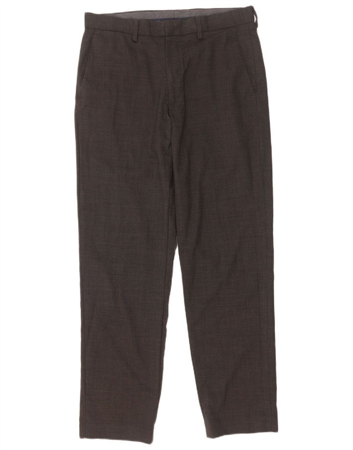 Marks & Spencer Pantalón de traje de corte regular para hombre W32 L31 Lana gris