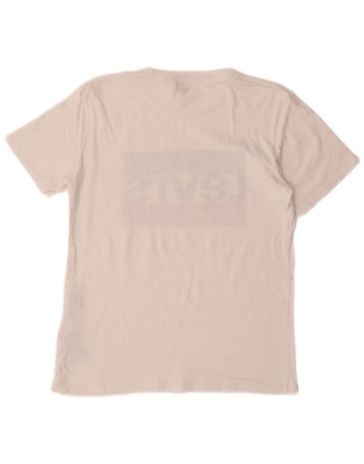 LEVI'S Camiseta gráfica para hombre Top Small White Cotton