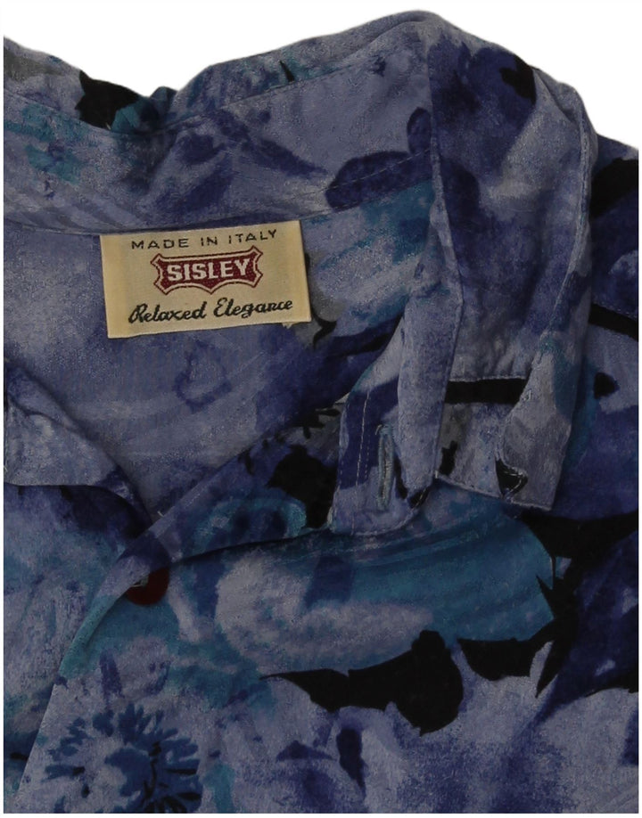 Camisa Sisley Hombre Azul Medio Floral