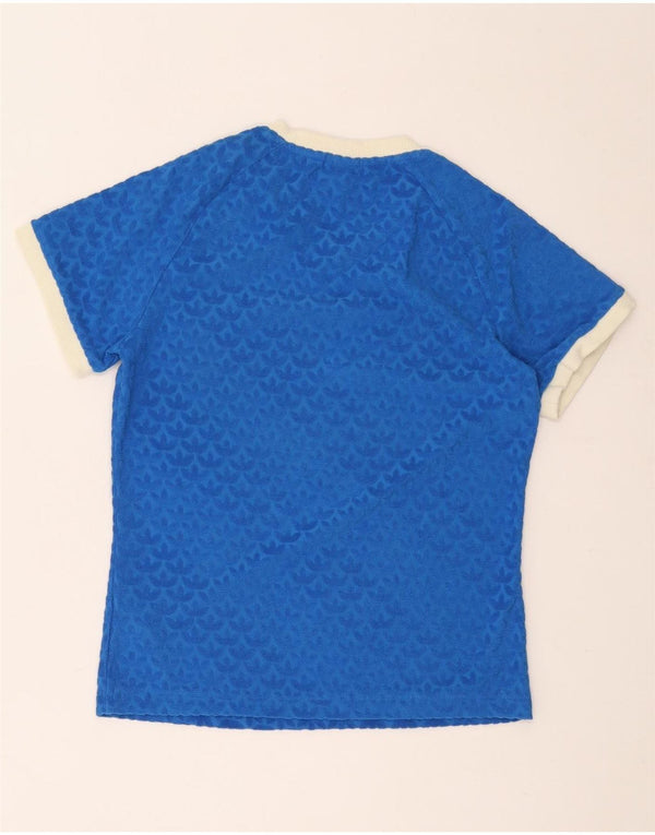 Adidas Camiseta gráfica para mujer Top UK 44 Algodón azul medio