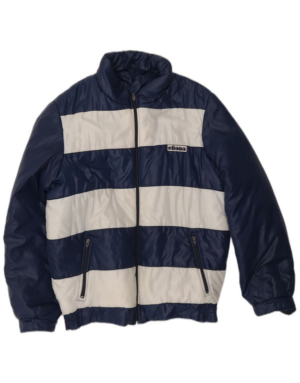 Eliana Chaqueta acolchada para hombre UK 40 Large Azul marino a rayas