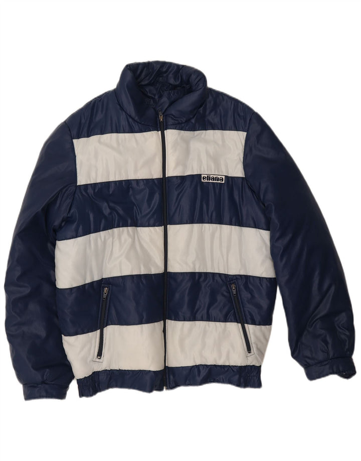 Eliana Chaqueta acolchada para hombre UK 40 Large Azul marino a rayas