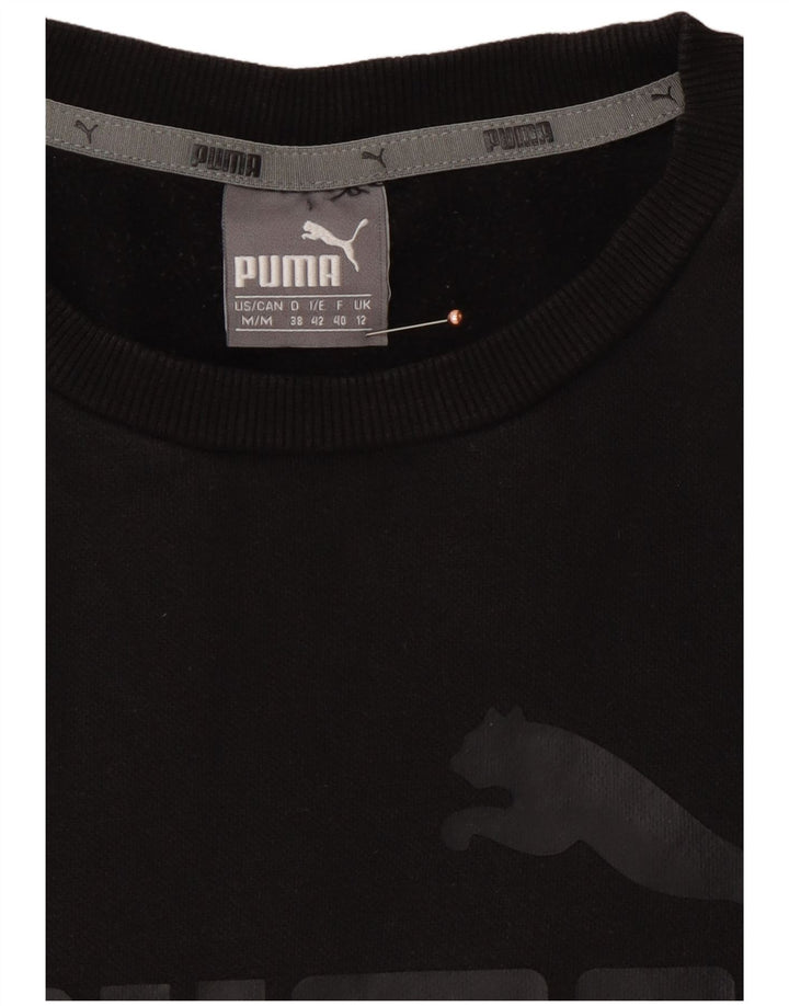 PUMA Sudadera con gráfico de ajuste holgado para mujer UK 12 Medium Black
