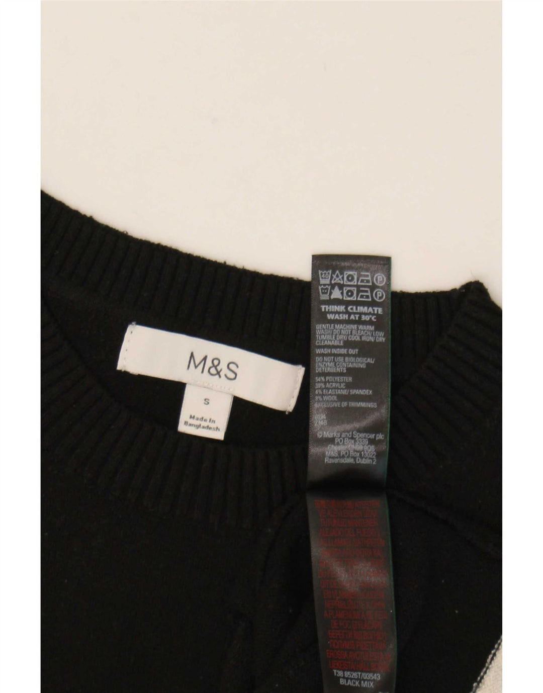 Marks & Spencer - Camiseta sin mangas para mujer, talla S, poliéster negro