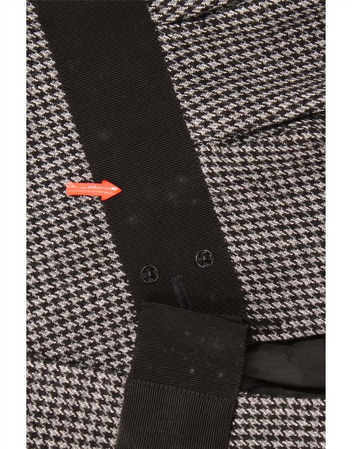 Max & Co. Chaqueta tipo blazer corta con 2 botones para mujer Reino Unido 44 Gris medio Pata de gallo