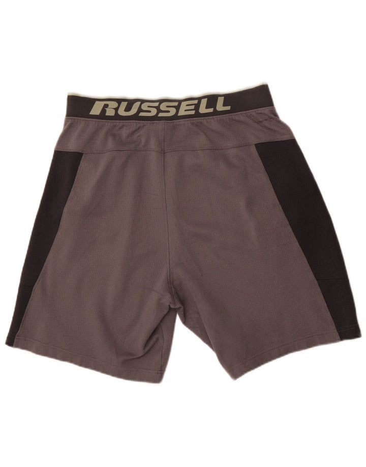 Pantalones cortos deportivos con estampado gráfico para hombre Russell Athletic color gris medio