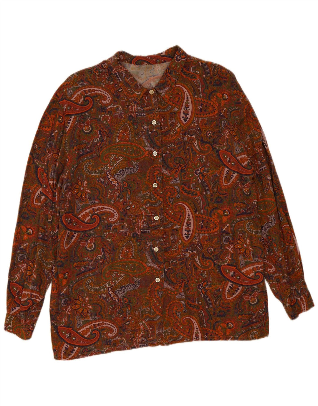 Vintage mujer camisa Reino Unido 16 grande multicolor Paisley