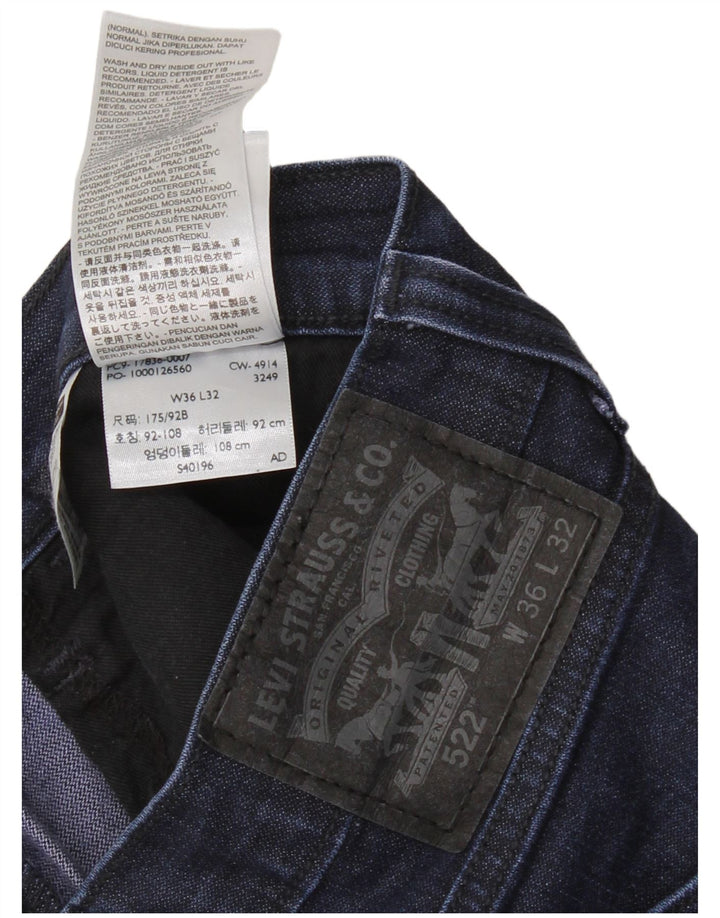 LEVI'S Vaqueros cónicos 522 para hombre W36 L32 Algodón azul marino