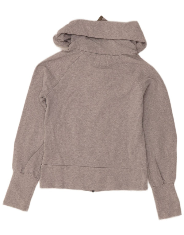 Adidas - Sudadera con capucha y cremallera para mujer, talla 10, algodón gris pequeño
