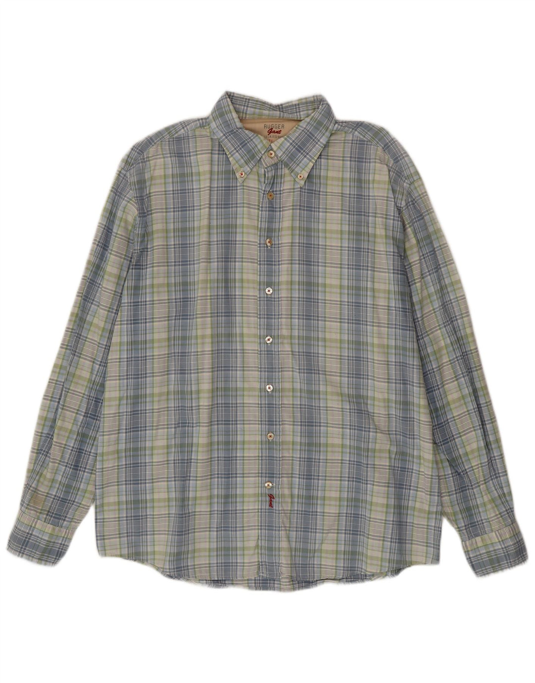 Gant Camisa Rugger Slim Fit para hombre 2XL Algodón a cuadros azules
