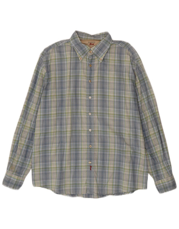 Gant Camisa Rugger Slim Fit para hombre 2XL Algodón a cuadros azules