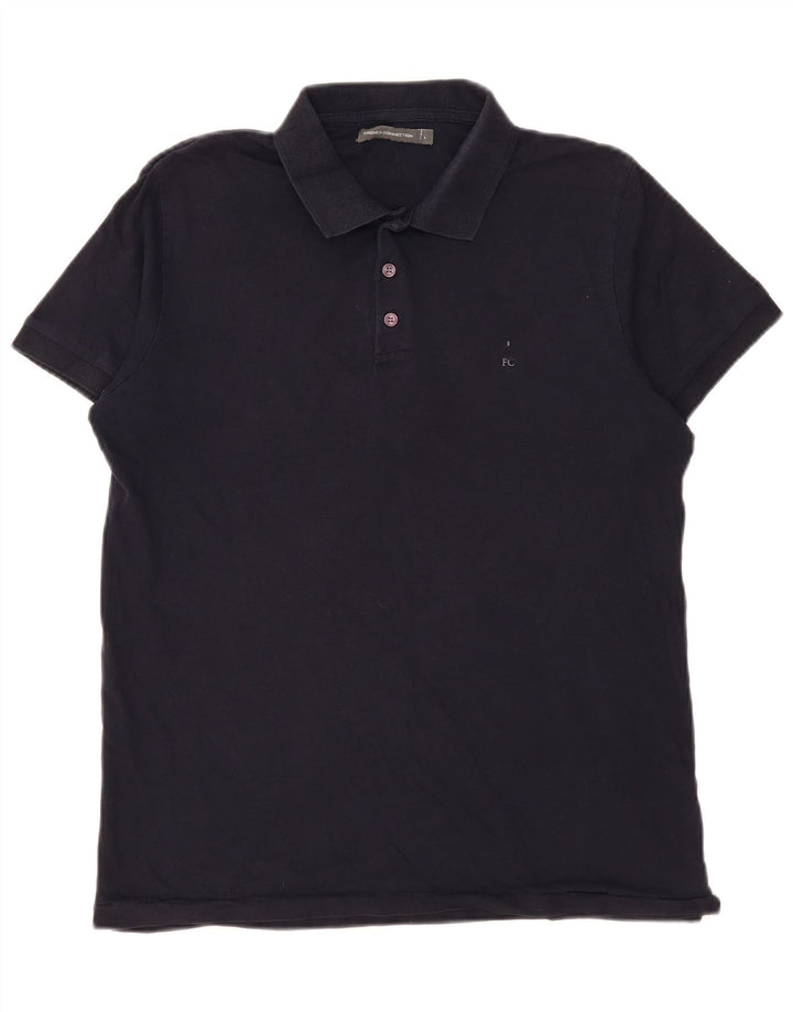 French Connection Polo para hombre de algodón azul marino grande