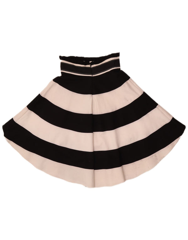 Relish Falda circular asimétrica para niñas 7-8 años W22 Poliéster a rayas negras