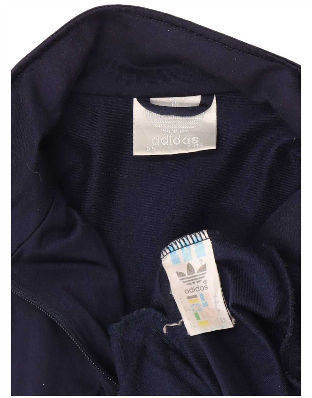 Adidas Hombre Chándal Top Chaqueta UK 38/40 Medio Azul Marino Poliéster