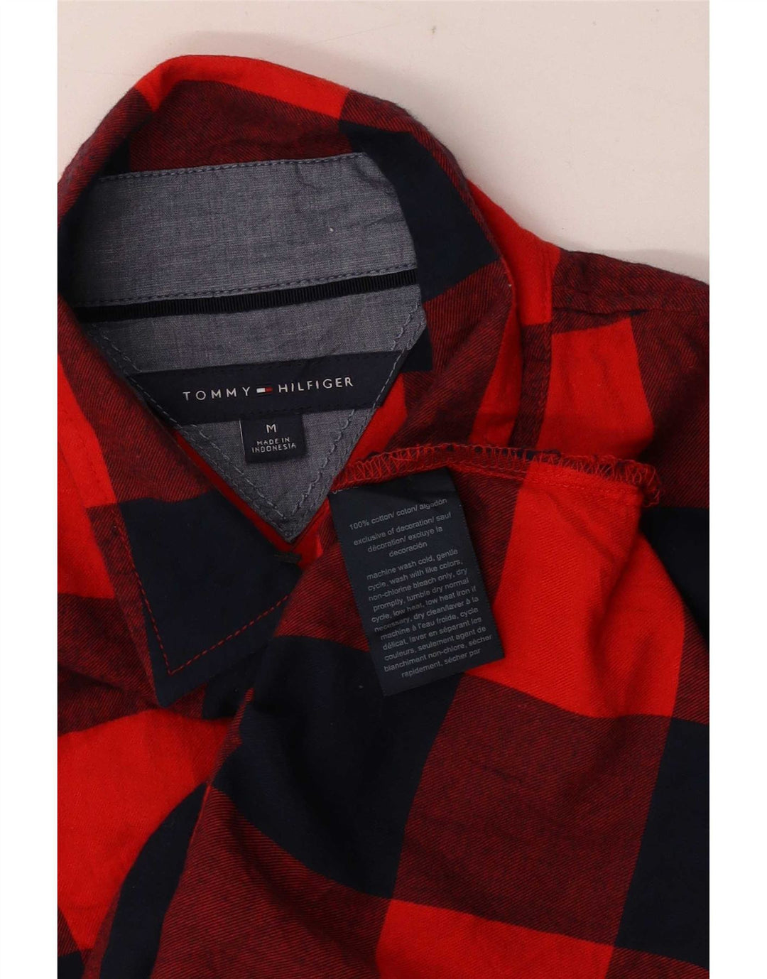 Tommy Hilfiger Camisa de franela tipo pulóver para mujer UK 44 Medium Red Gingham