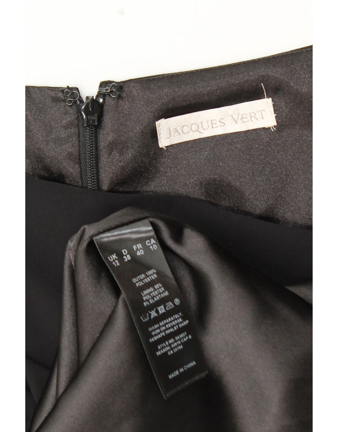 JACQUES VERT Vestido peplum sin mangas para mujer UK 42 Poliéster negro mediano