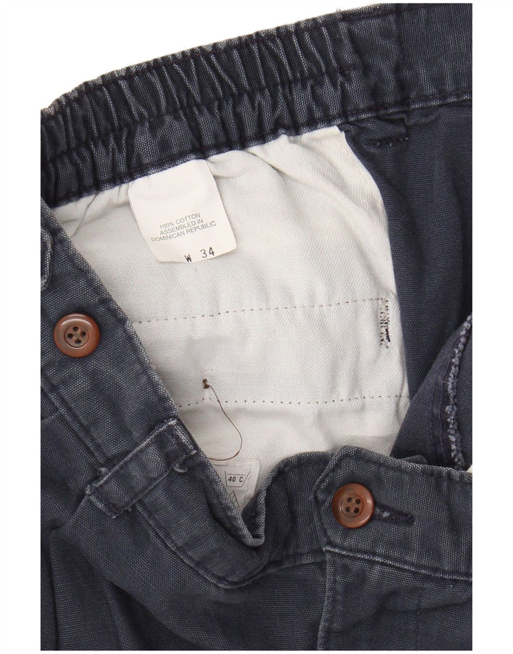 DOCKERS Pantalones cortos chinos pegados para hombre W34 Algodón azul marino grande