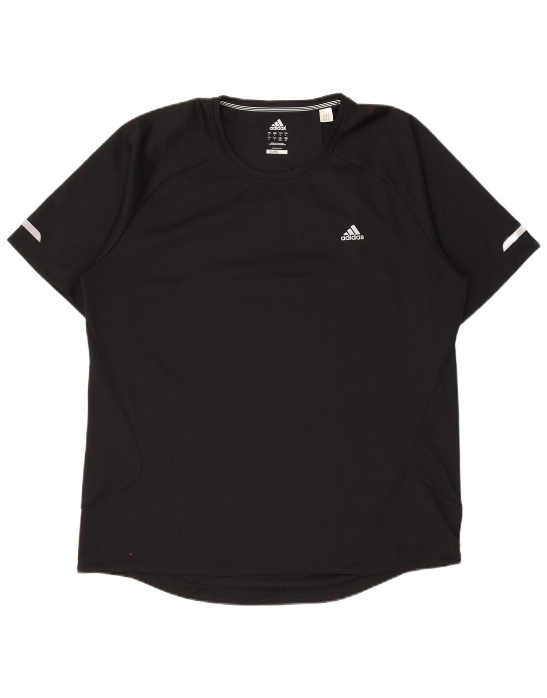 ADIDAS Camiseta Climalite para hombre Top Grande Poliéster negro