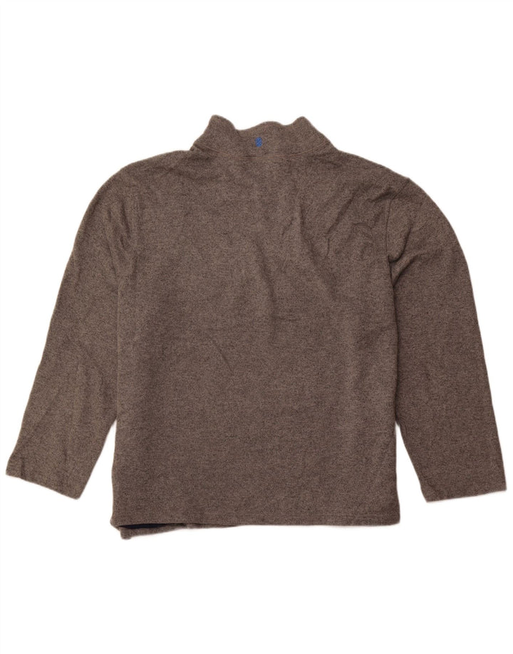IZOD Suéter con capucha y cremallera para hombre con cremallera y cuello 4XL Poliéster gris
