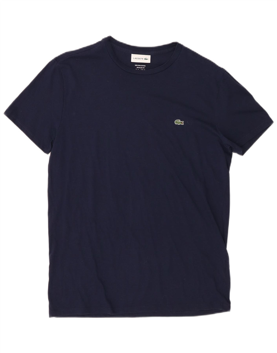 Lacoste Camiseta de corte regular para hombre talla 4 mediana algodón azul marino