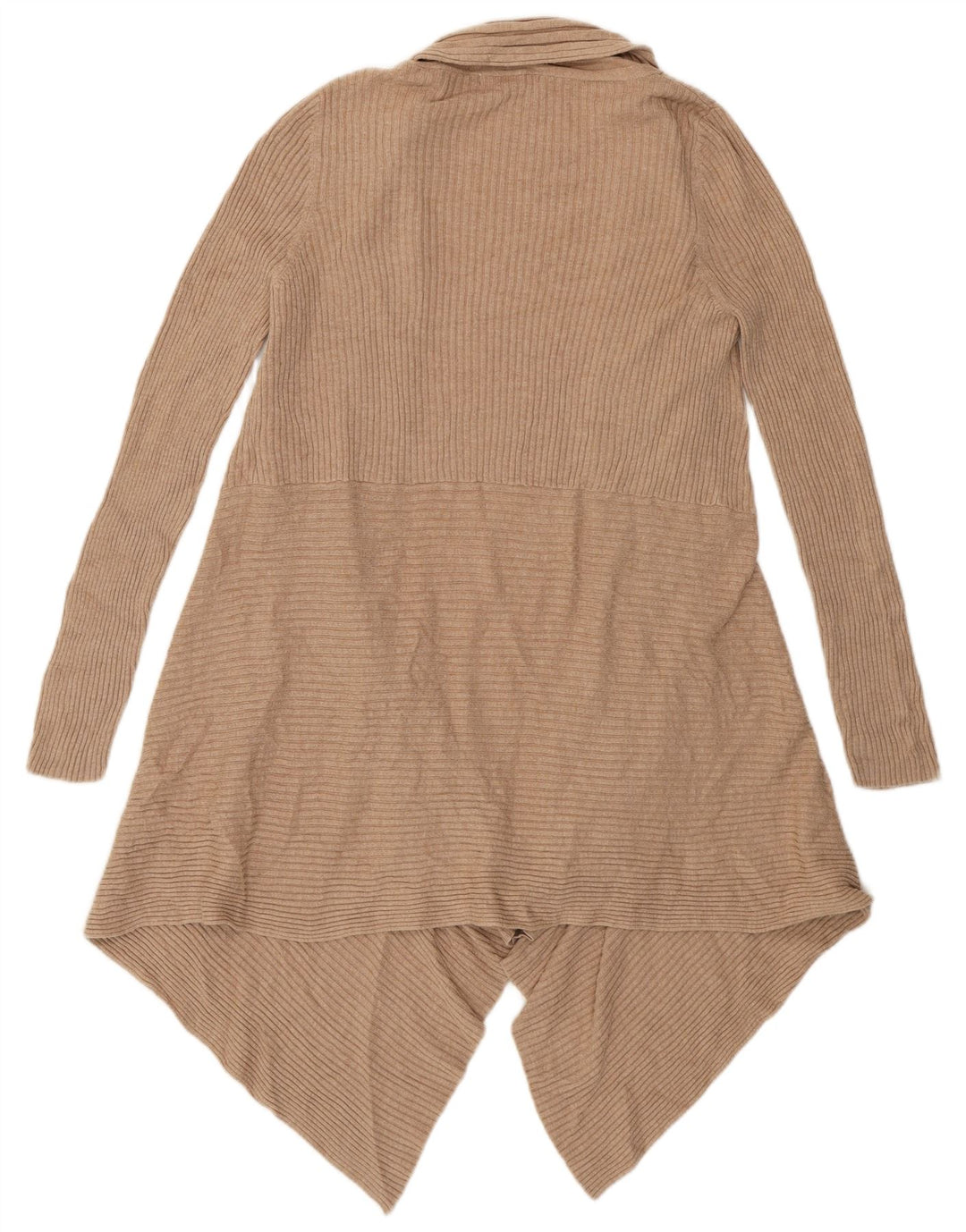 Marks & Spencer Suéter tipo cárdigan abierto asimétrico para mujer UK 46 Large Beige