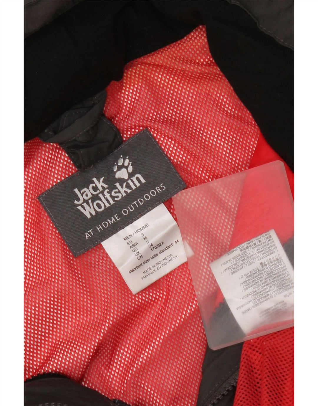 Jack Wolfskin Chaqueta impermeable con capucha para hombre UK 34 Small Gris Poliamida