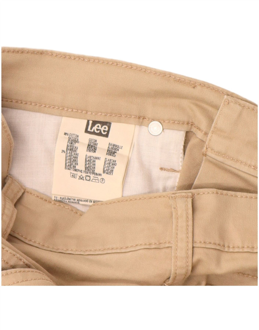 LEE Hombres Powell Pantalones Casuales Rectos W34 L36 Algodón Beige