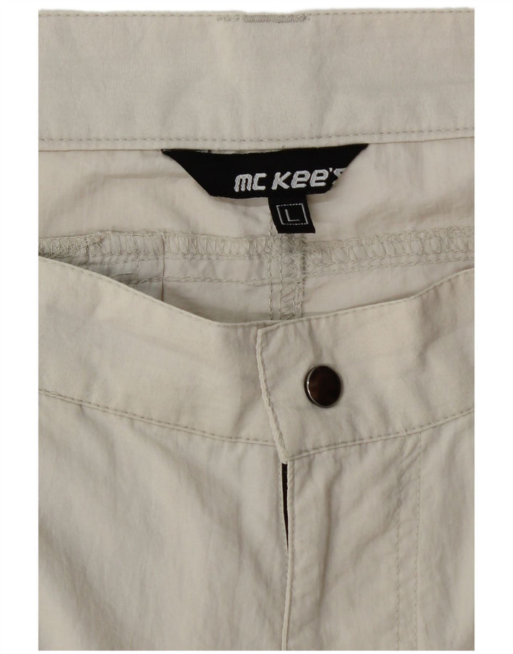 MC Kee's Pantalones cortos tipo cargo para hombre, talla grande, W34, nailon gris