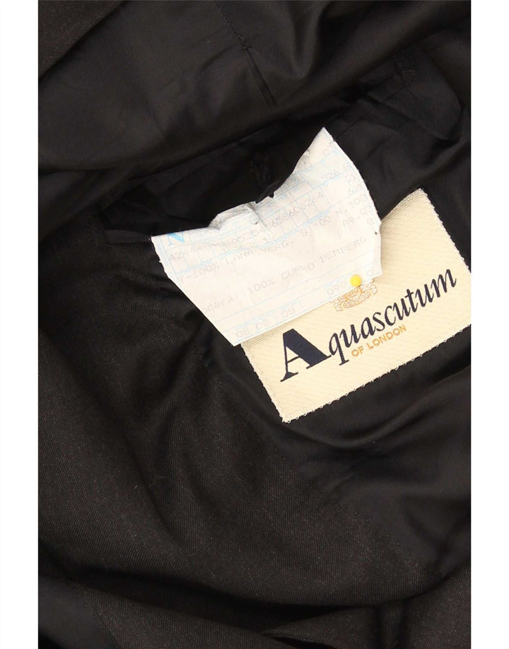 Aquascutum Chaqueta Blazer de 3 Botones para Hombre IT 52 XL Cupro Negro
