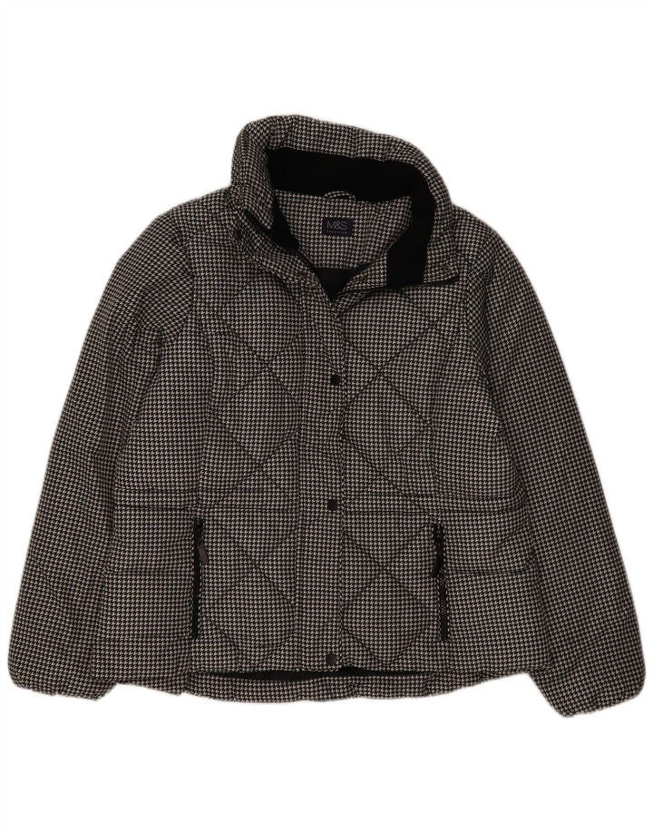 Marks & Spencer Chaqueta acolchada para mujer Reino Unido 46 Grande Pata de gallo negra