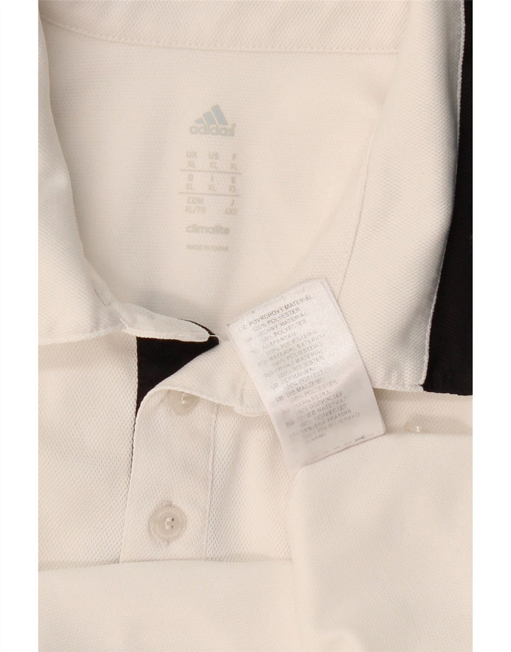 Polo ADIDAS Climalite para hombre XL Poliéster con bloques de color blanco