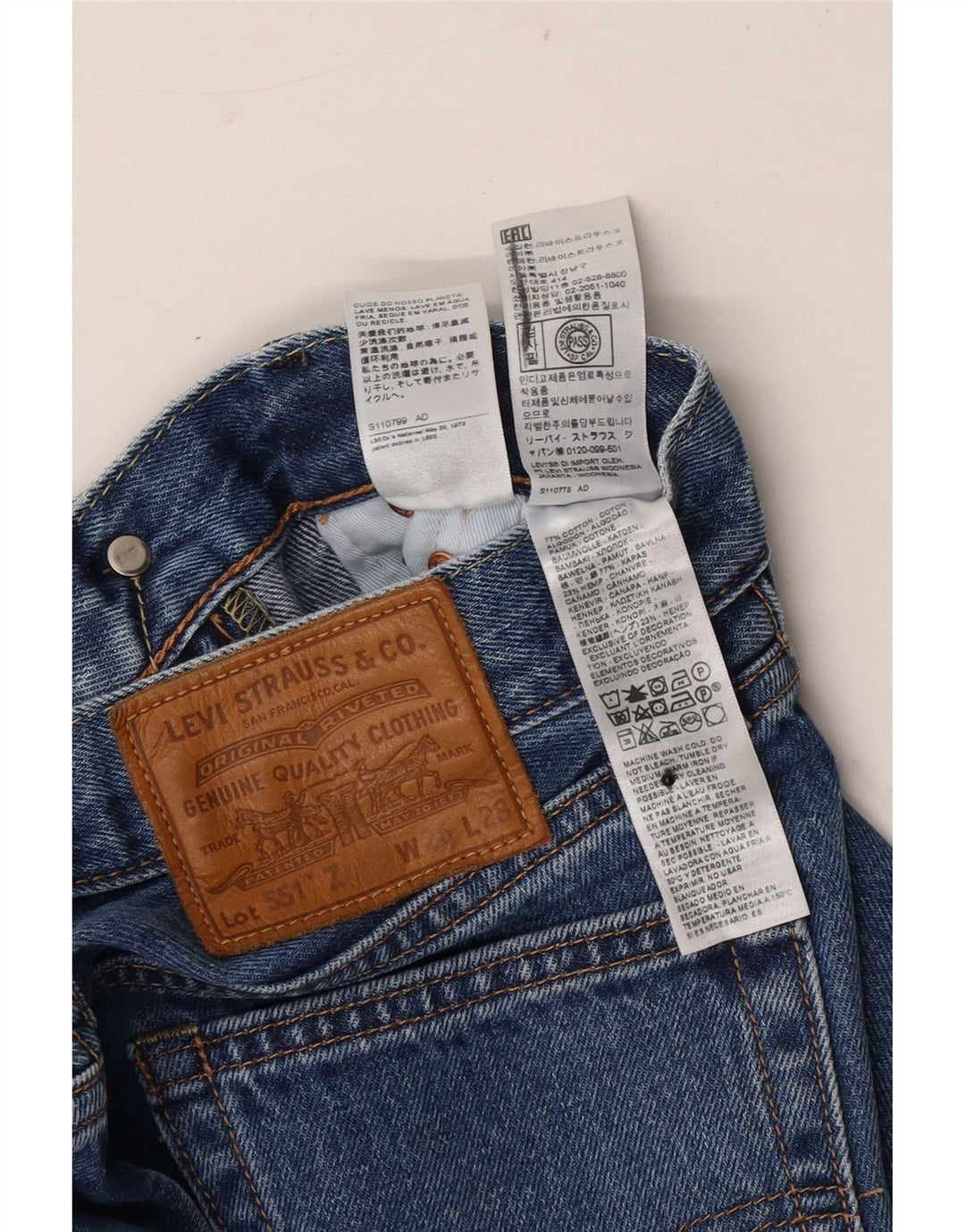 Levi's Jeans rectos 551 para hombre W26 L28 Algodón azul