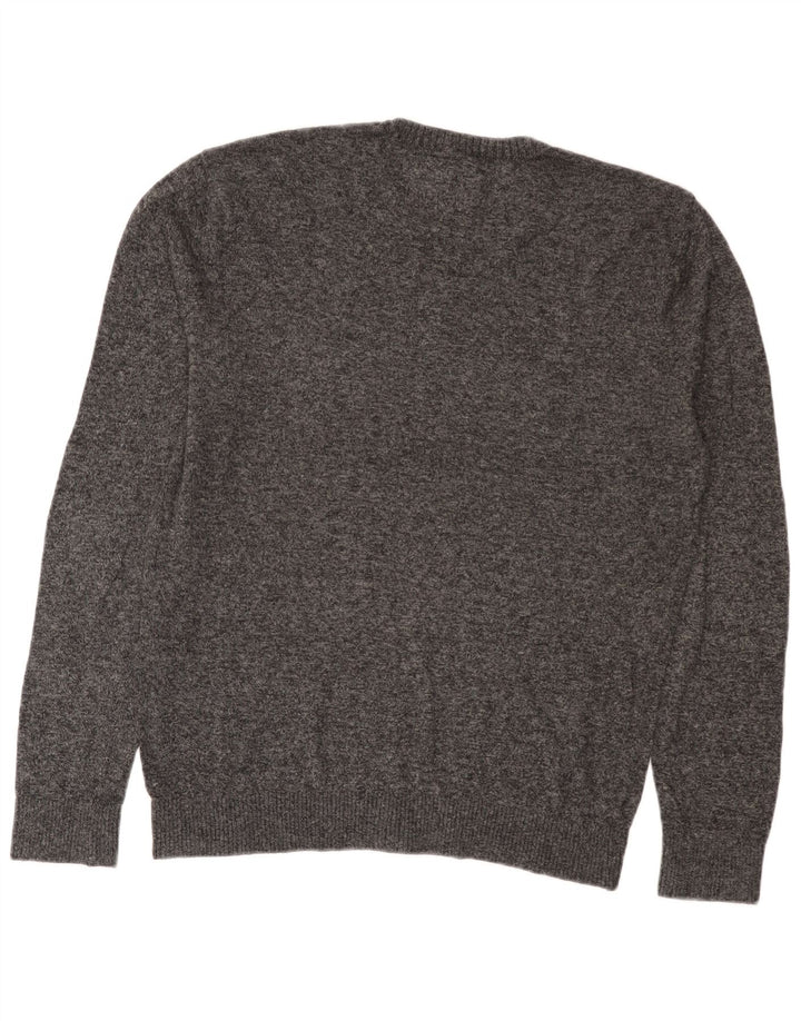 Hollister Hombre Cuello Redondo Jumper Suéter Grande Gris Moteado
