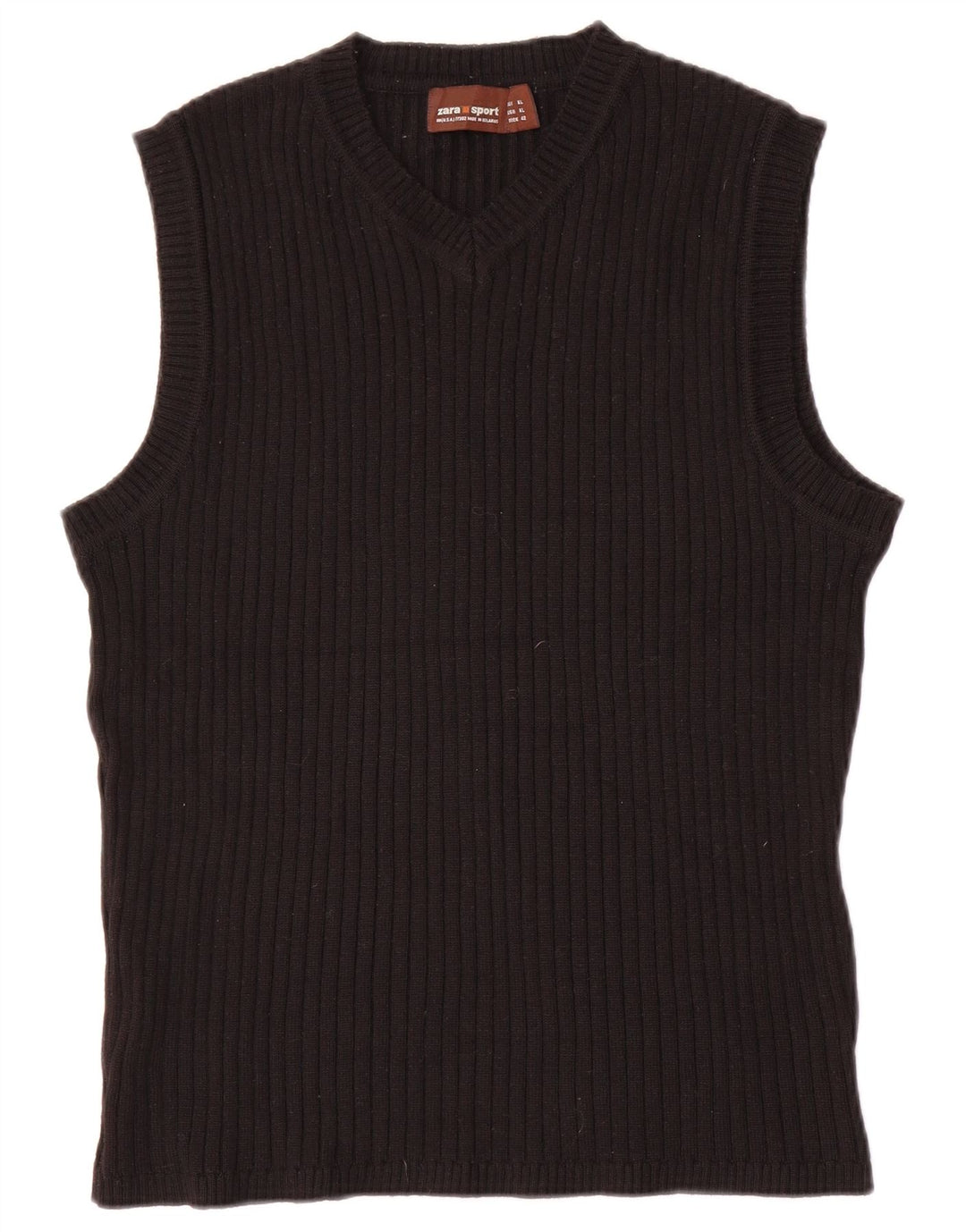 Zara Mujer Chaleco Tank Top ES 40 XL Lana Negra