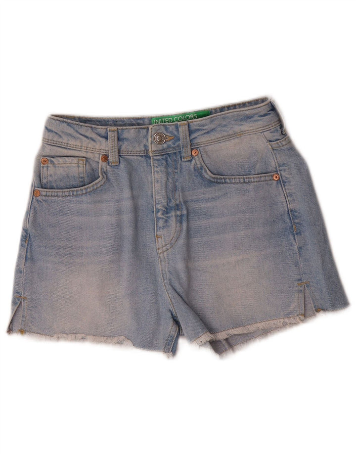 BENETTON Shorts Vaqueros Mujer W25 XS Algodón Azul