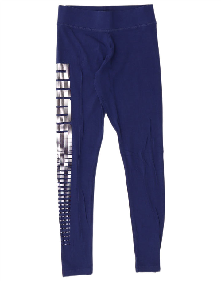 PUMA Leggings gráficos para mujer UK 10 Small Blue Cotton